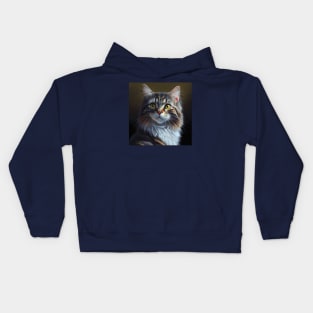 Beautiful Maine Coon Tabby Cat Kids Hoodie